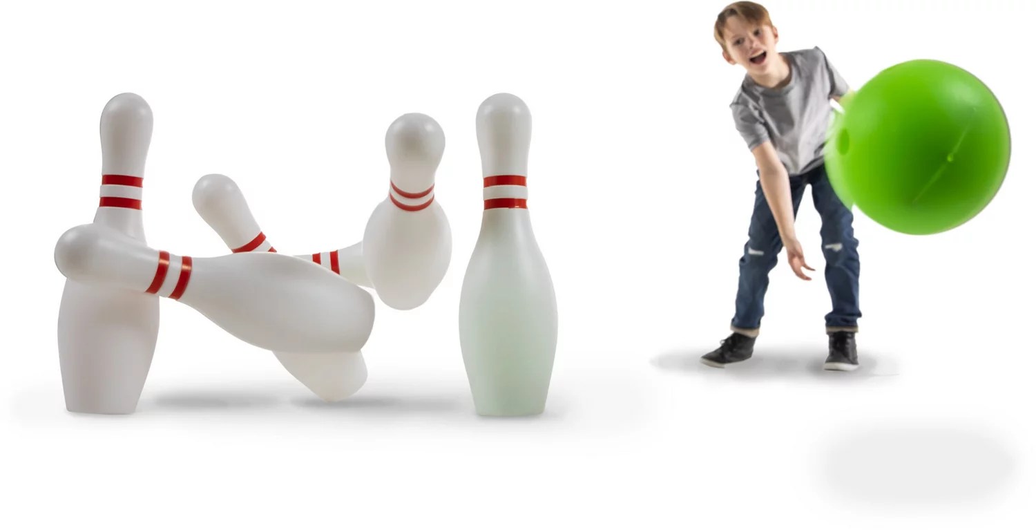 Big Time Toys Glow Games Light Up LED Bowling Pins and Ball Academy