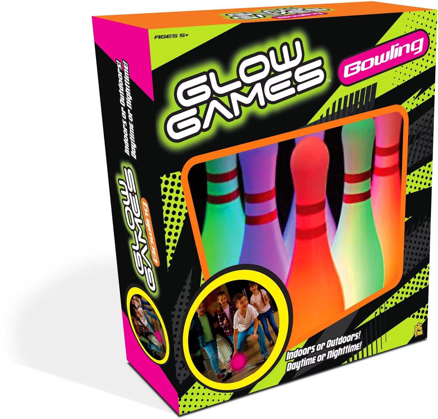 Big Time Toys Glow Games Light Up LED Bowling Pins and Ball Academy