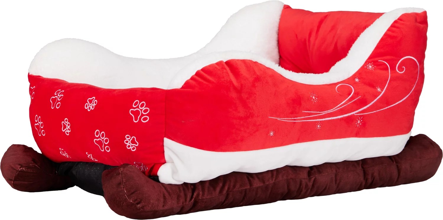 Magellan Outdoors Holiday Santa Sleigh Dog Bed Academy