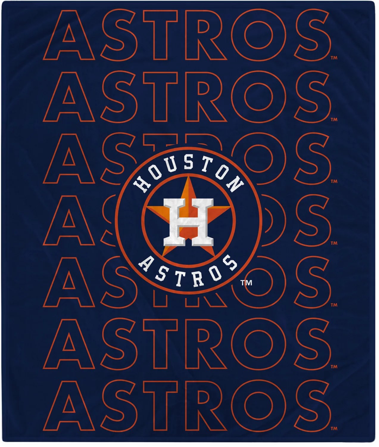 Pegasus Sports Houston Astros Echo Wordmark 60 in X 70 in Prima Fleece