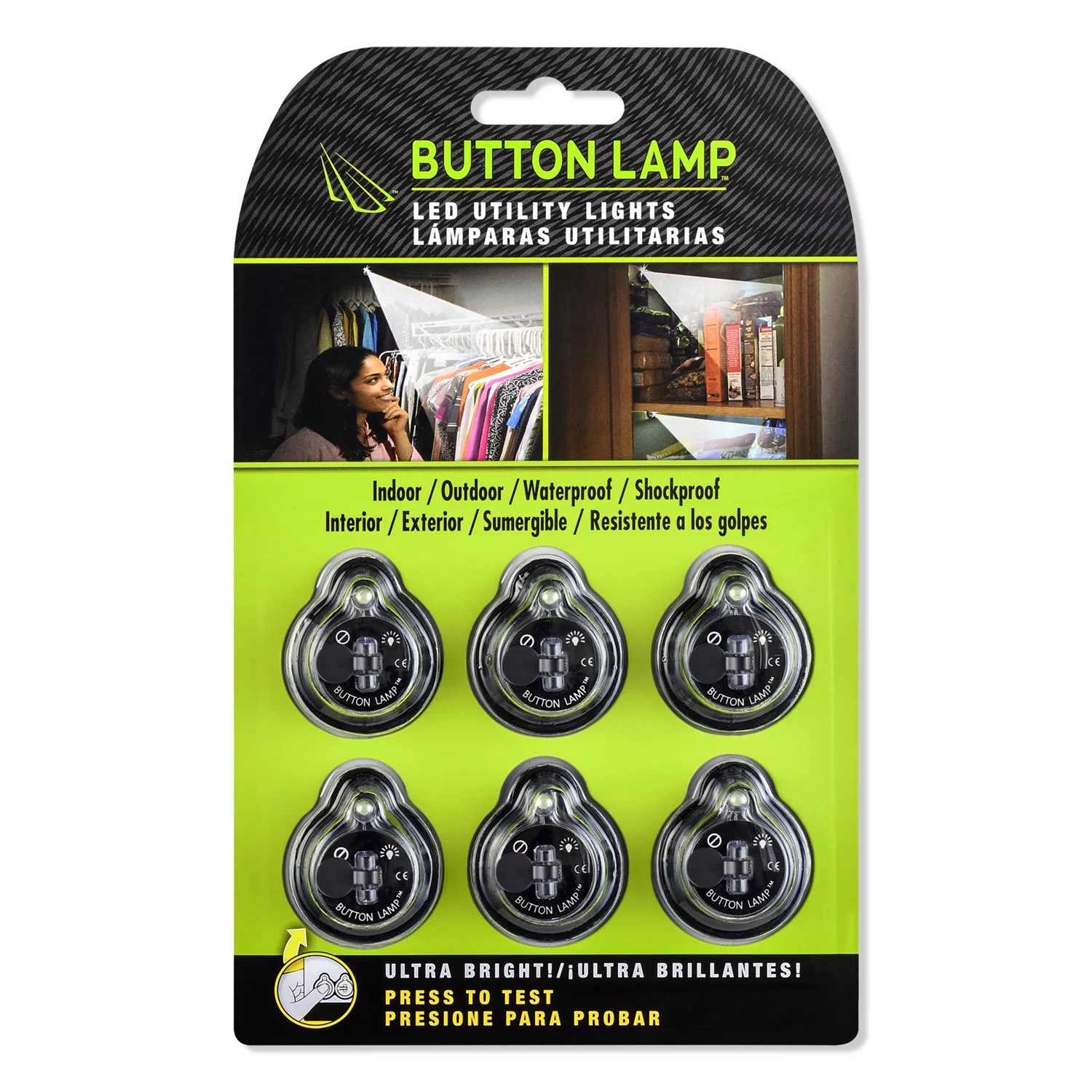 Panther Vision 15 Lumens Button Lamp Adhesive LEDs 6Pack Academy