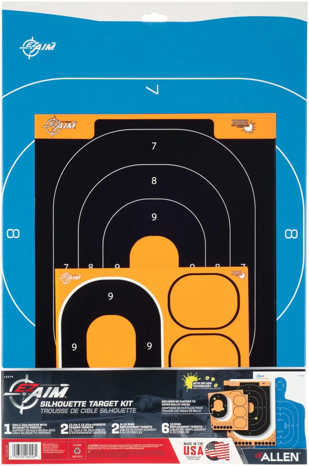 Allen Company EZ Aim Splash Reactive Silhouette Paper Shooting Target Kit Academy
