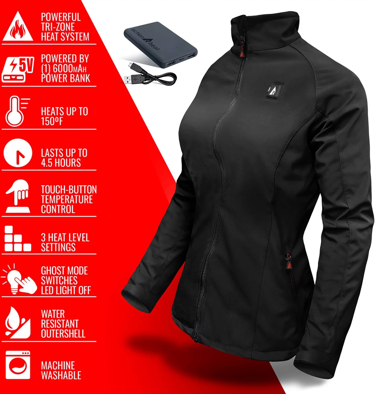 ActionHeat Women's 5V Battery Heated Jacket Academy