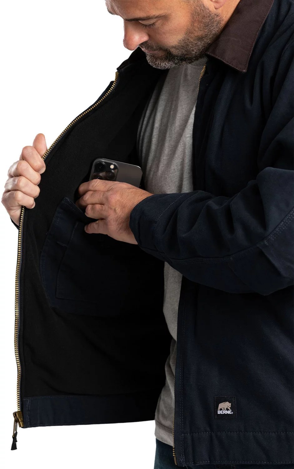 Berne Men's Highland Washed Gasoline Jacket Academy