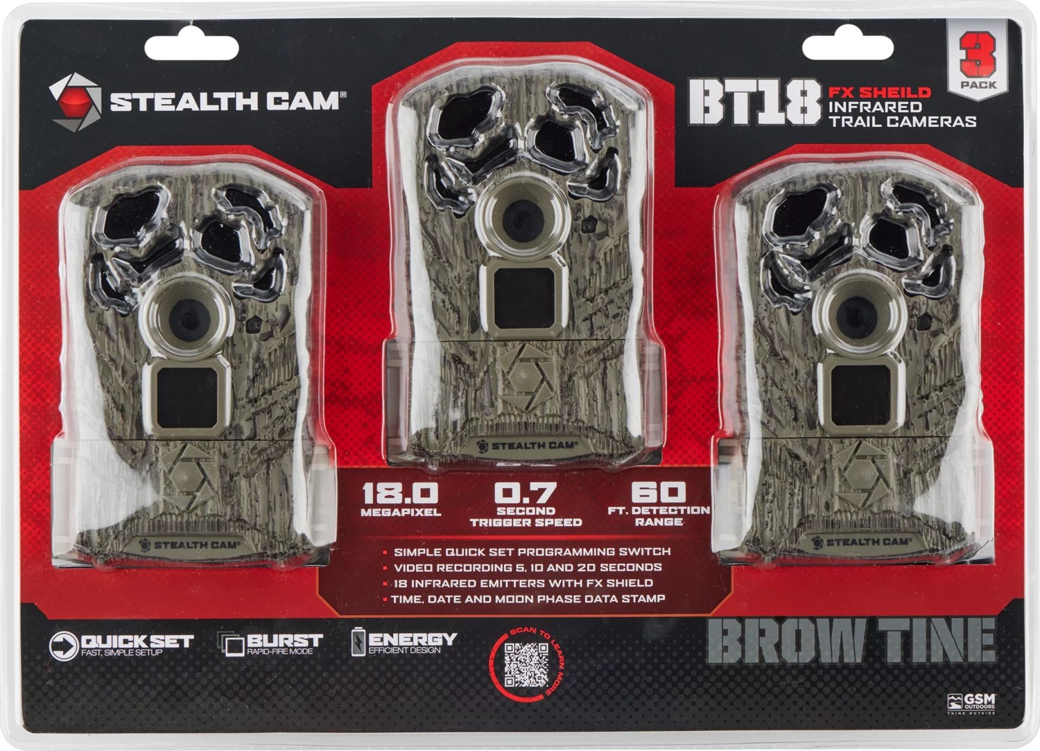 Stealth Cam Browtine 18 MP 3-Pack Trail Camera | Academy