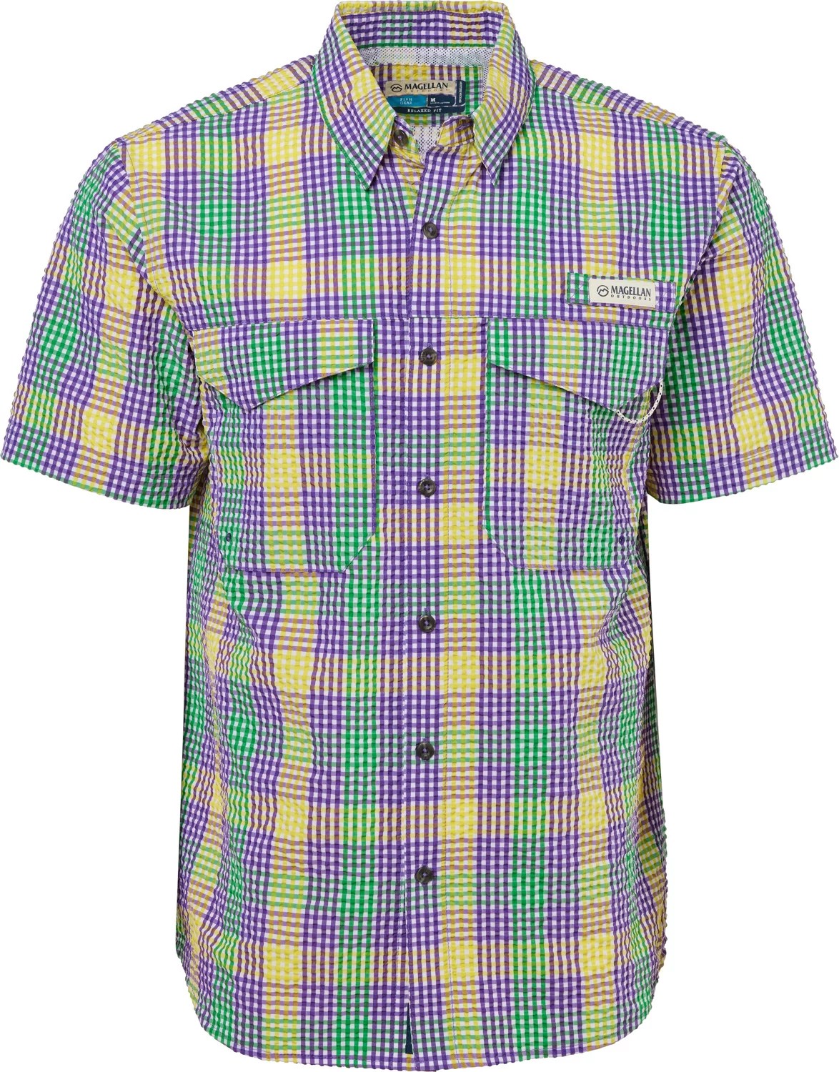 Magellan Outdoors Mardi Gras Seersucker Gingham Shirt Academy