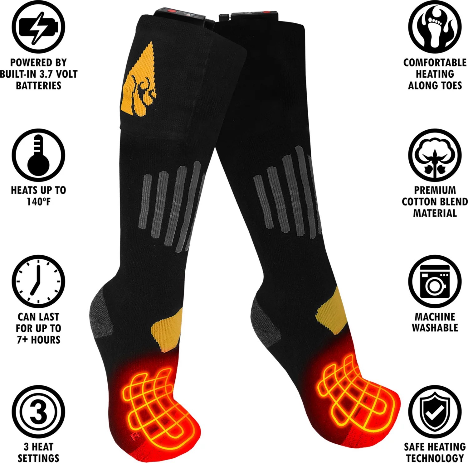 ActionHeat Cotton 3.7V Rechargeable Heated Socks 1.0 Academy