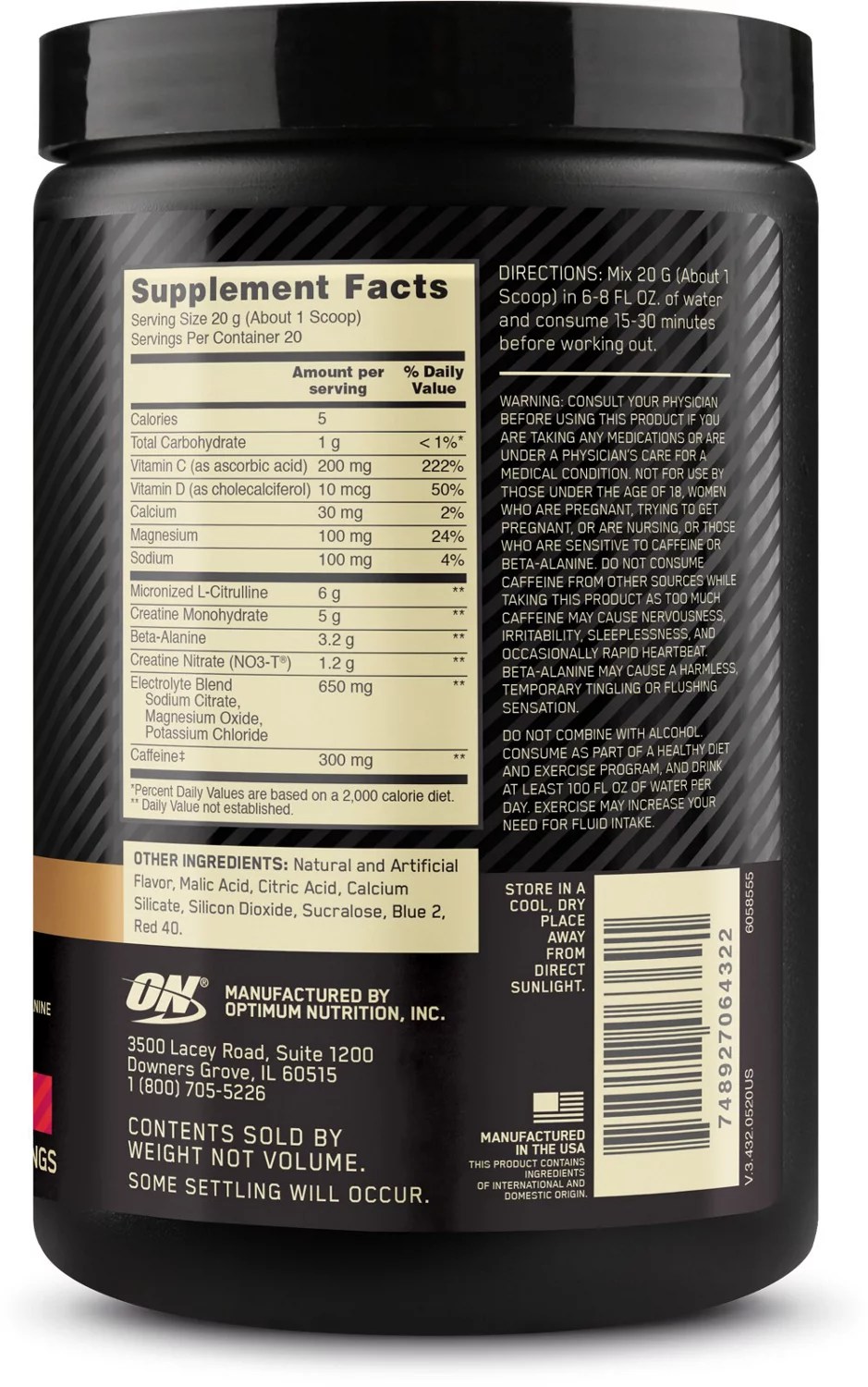 Optimum Nutrition Gold Standard Advanced PreWorkout Powder Academy