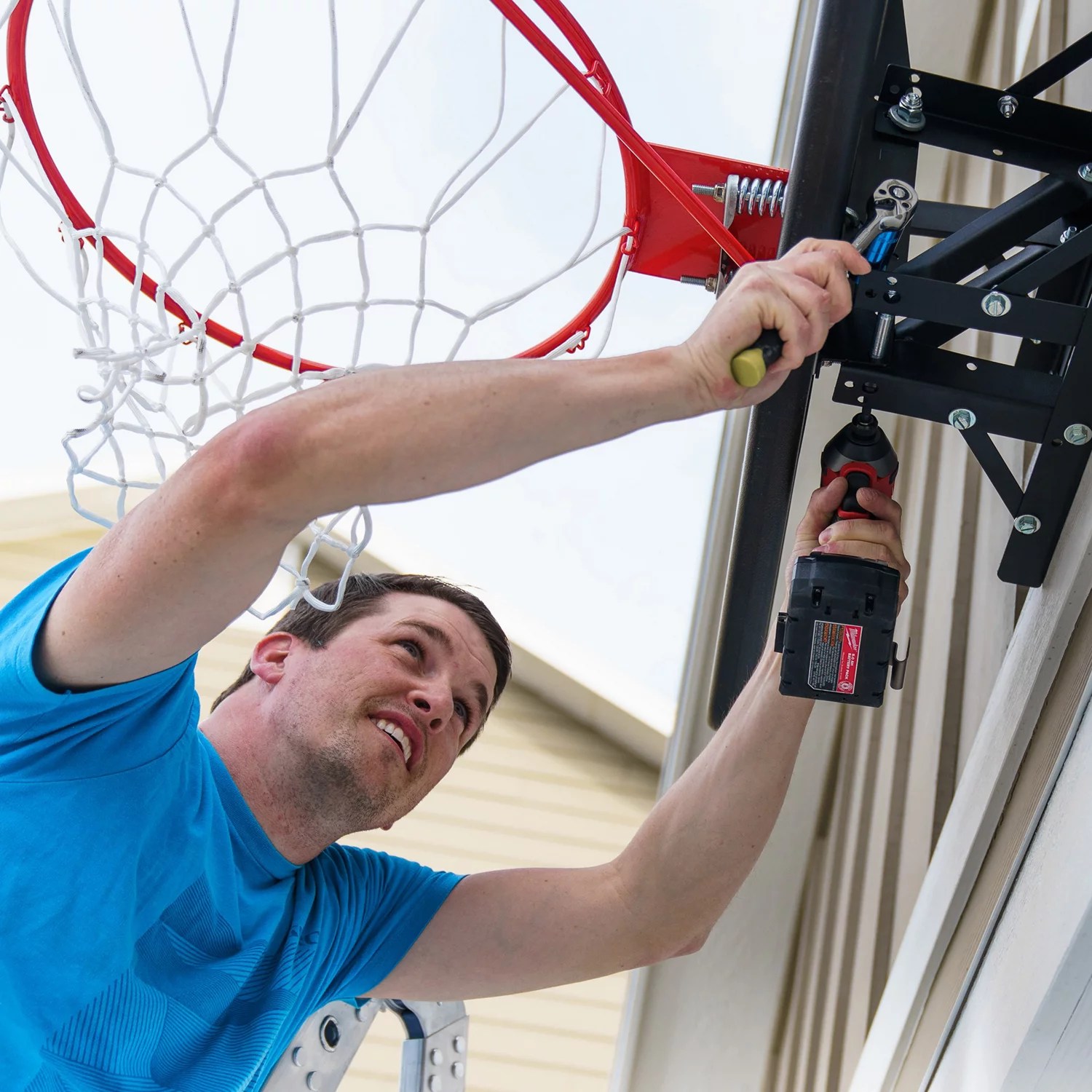 Lifetime 44 in Polycarbonate Basketball Backboard and Rim Combo Academy