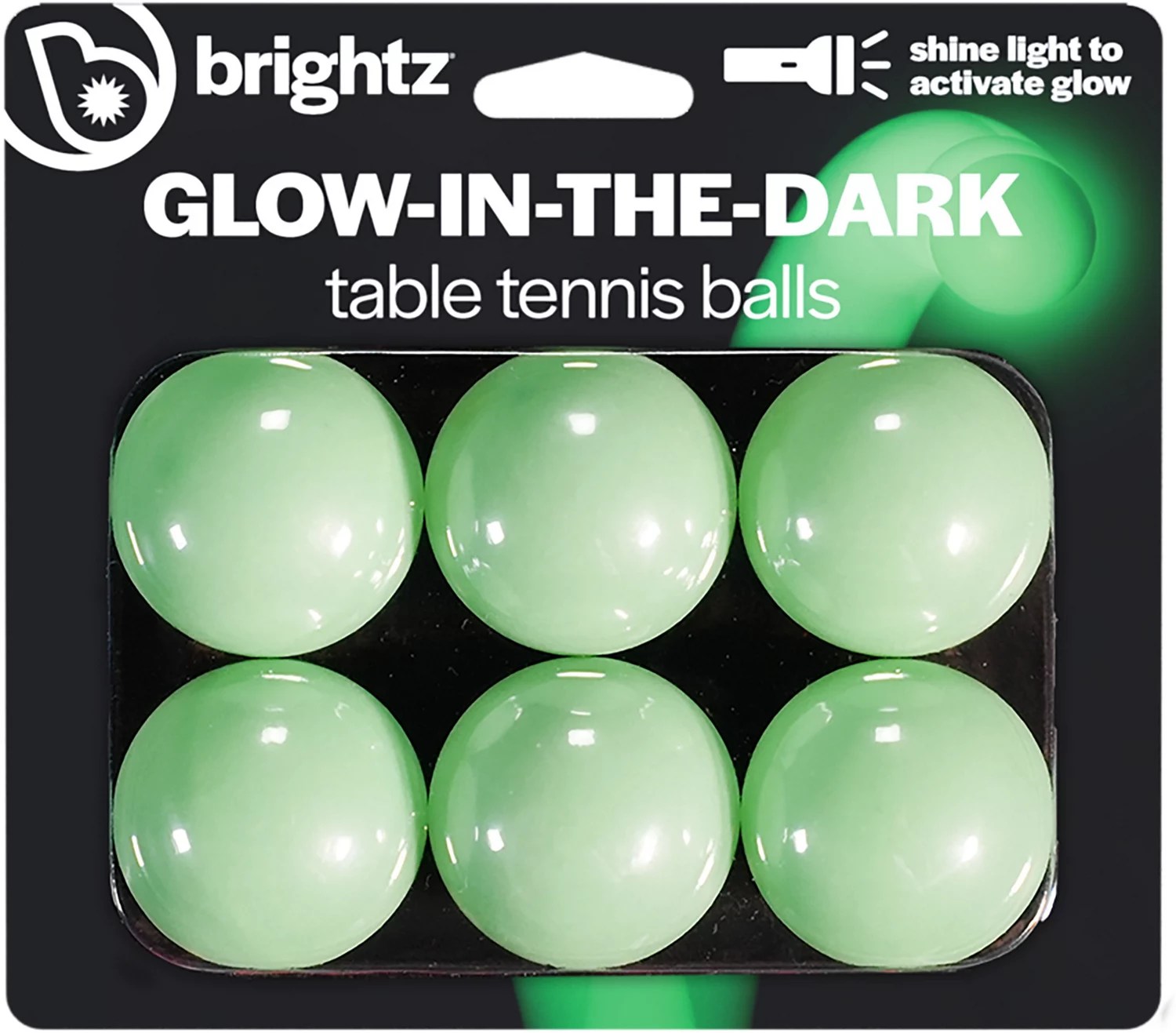 Brightz GlowintheDark Table Tennis Balls 6Pack Academy