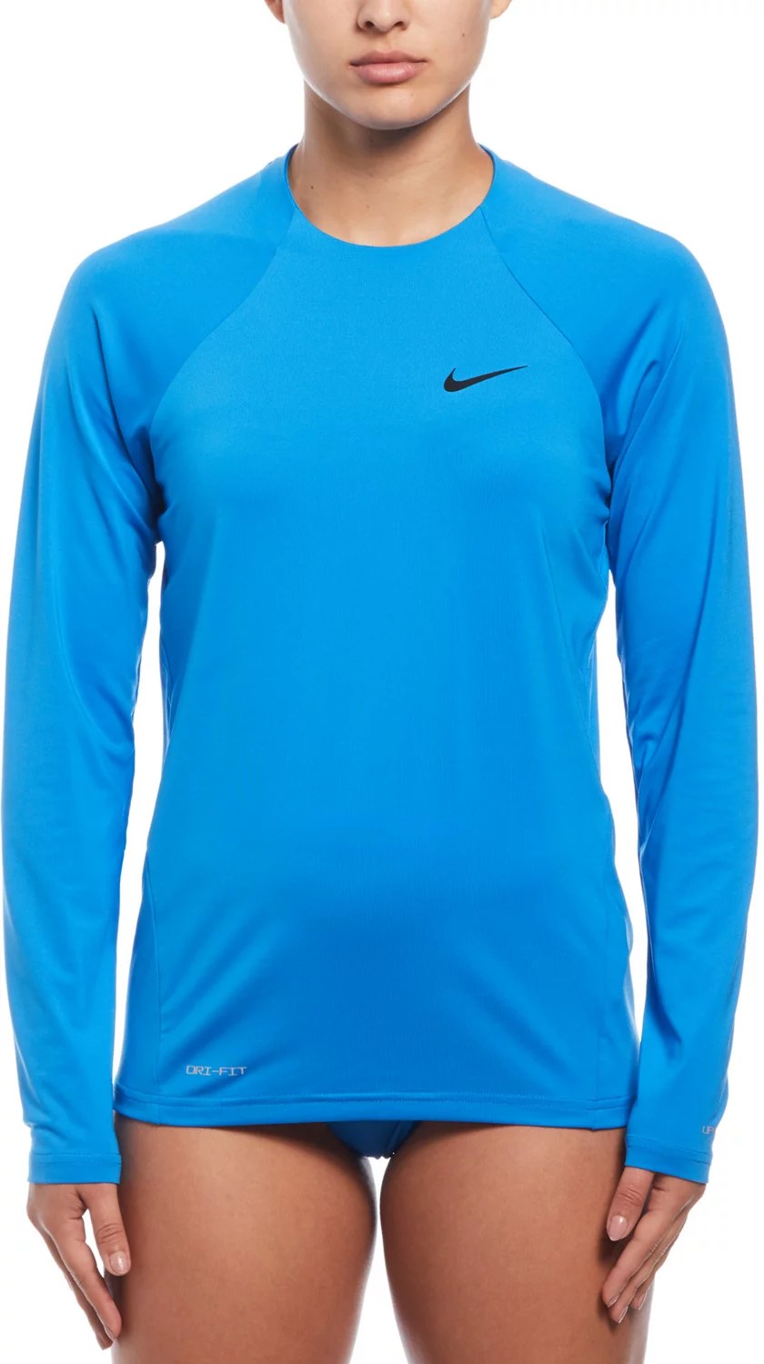 Nike Women's Essential Long Sleeve Hydroguard Rash Guard Academy