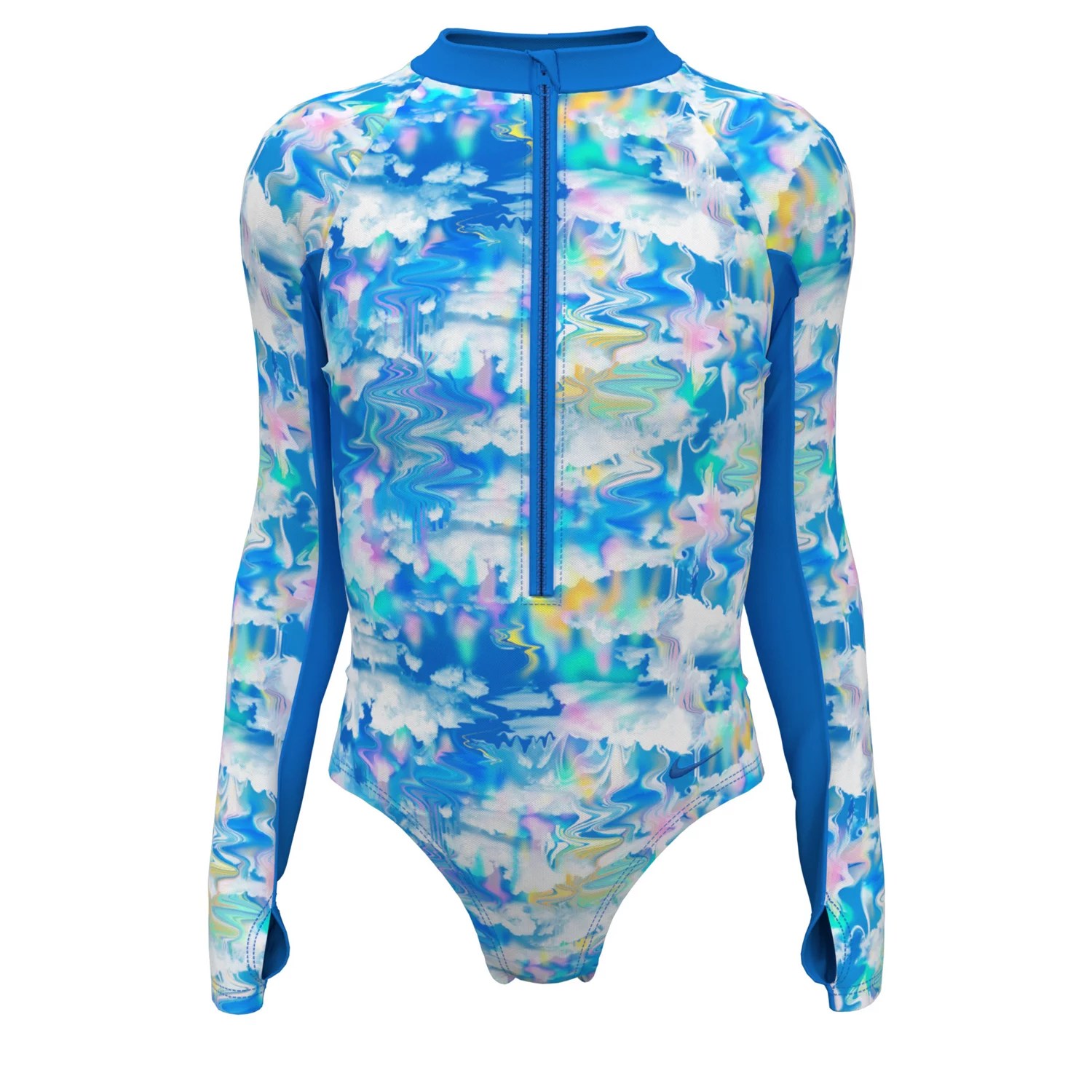 Nike Girls' Dream Clouds Long Sleeve 1Piece Swimsuit Academy