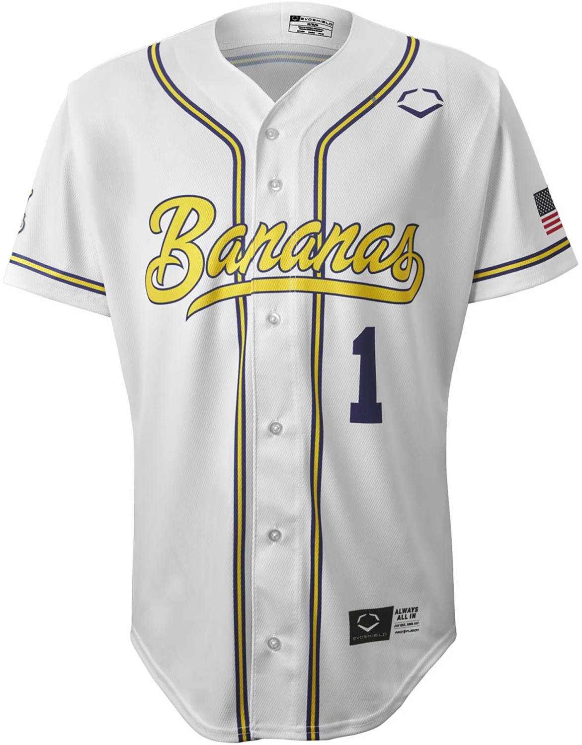 savannah bananas jersey 2026 EvoShield Savannah Bananas Youth Yellow Replica Jersey Academy