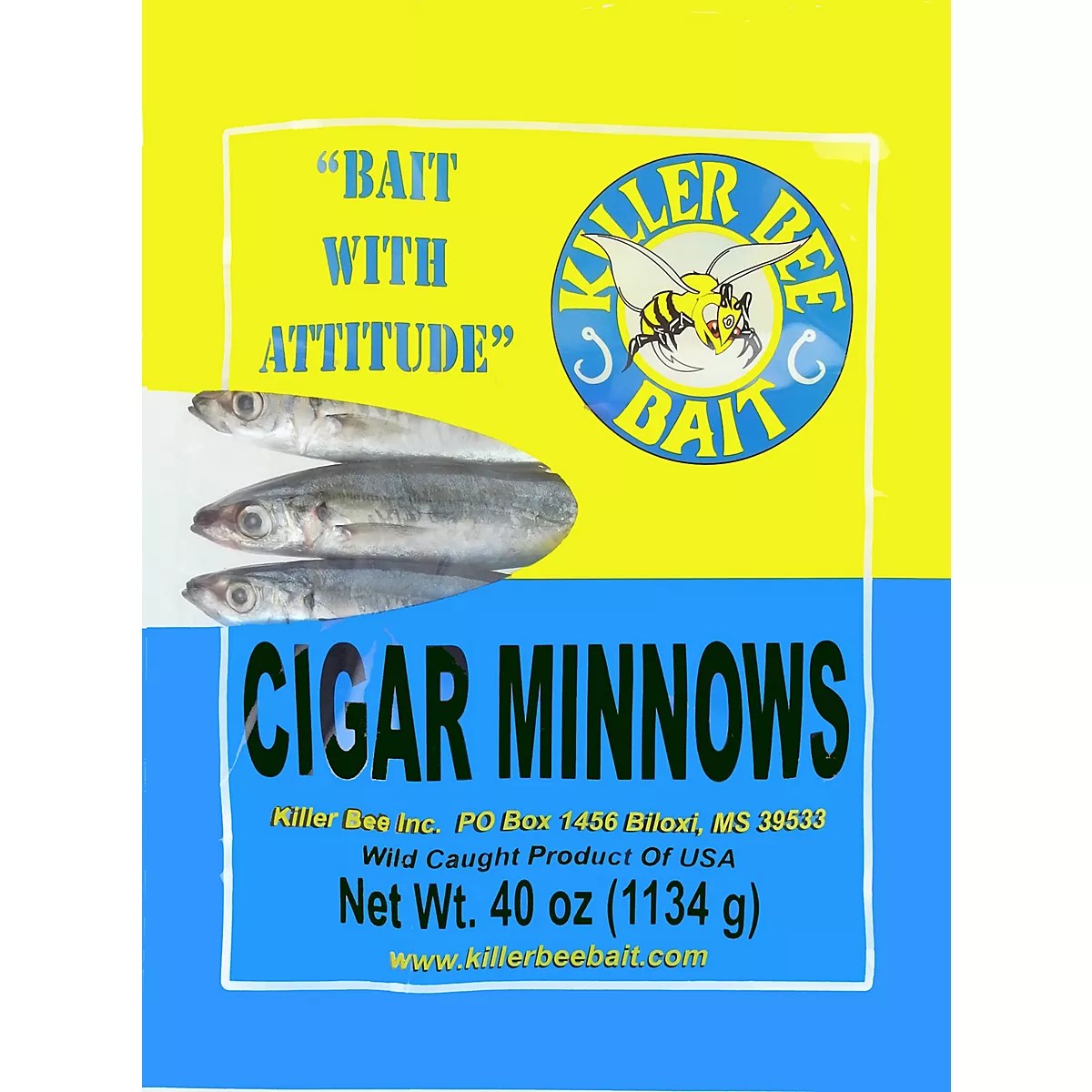 KILLER BEE BAIT Frozen Cigar Minnows 40 oz Bait Academy