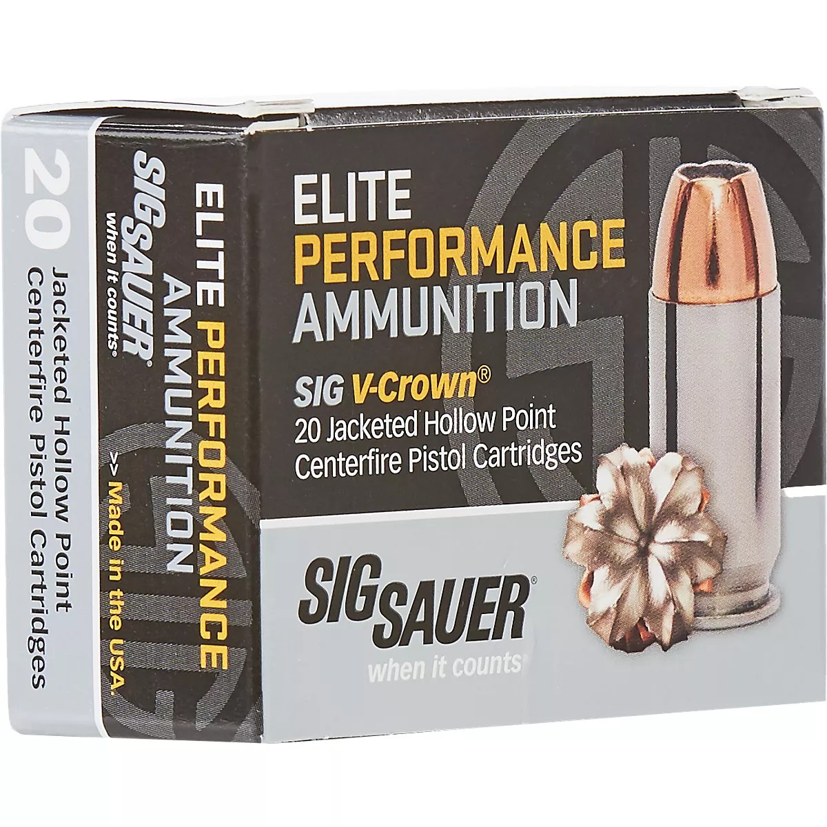SIG SAUER Elite VCrown 9mm 124Grain Centerfire Ammunition 20 Rounds