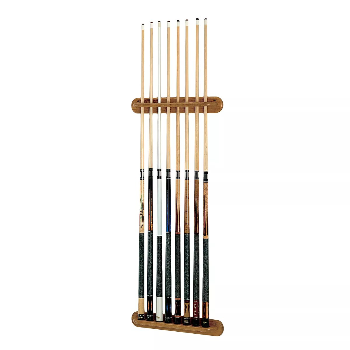 GLD Traditional 8Cue Billiard Cue Wall Rack Academy