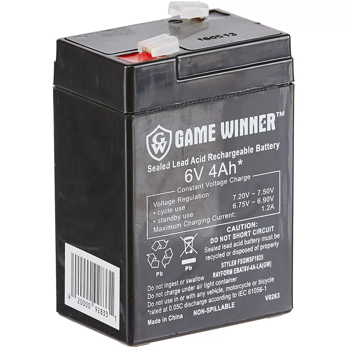 Game Winner® 6V 4 Ah Feeder Battery Academy