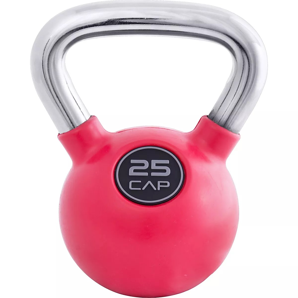 CAP Barbell RubberCoated 25 lb. Kettlebell with Chrome Handle Academy