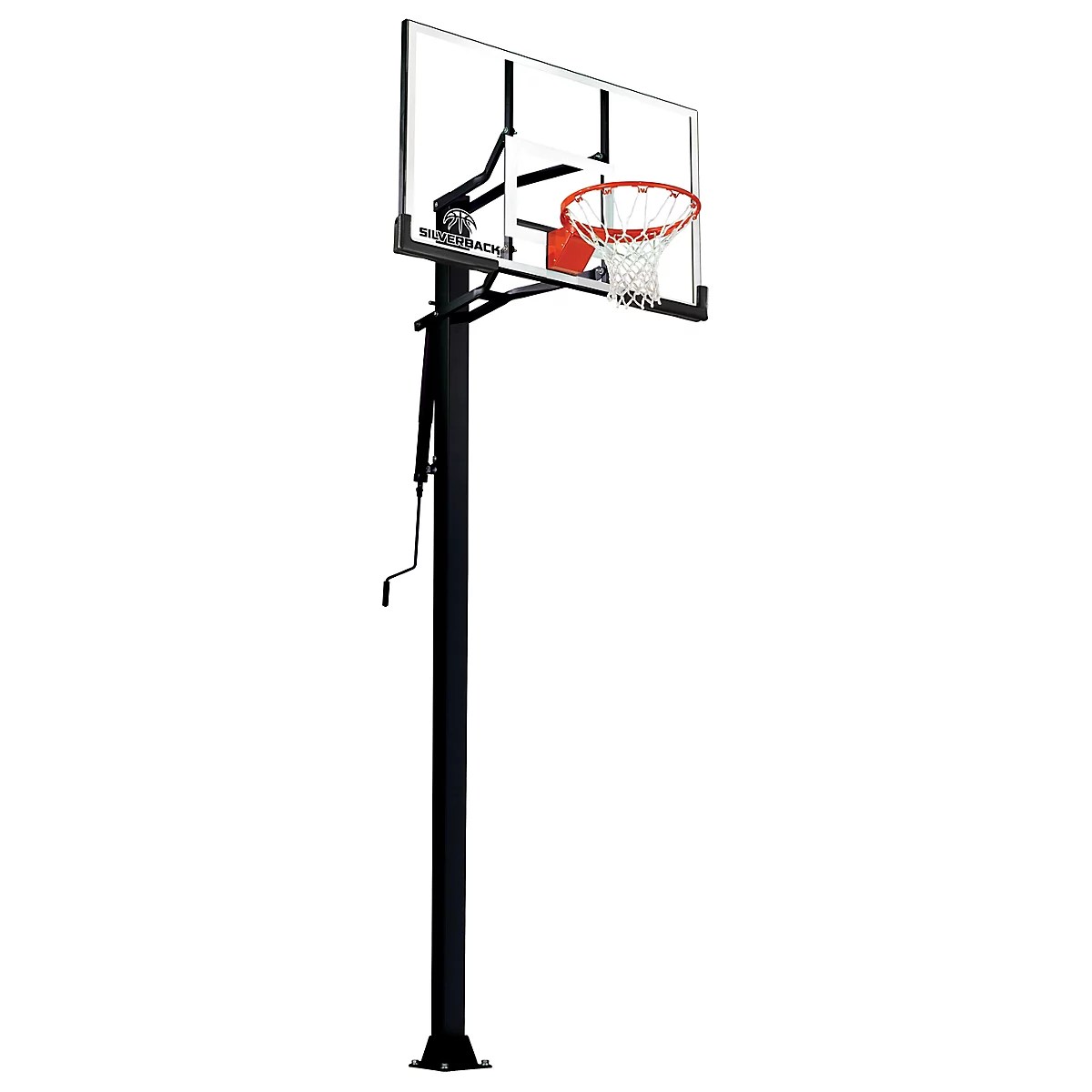 Silverback 54 in Inground TemperedGlass Outdoor Basketball Hoop Academy