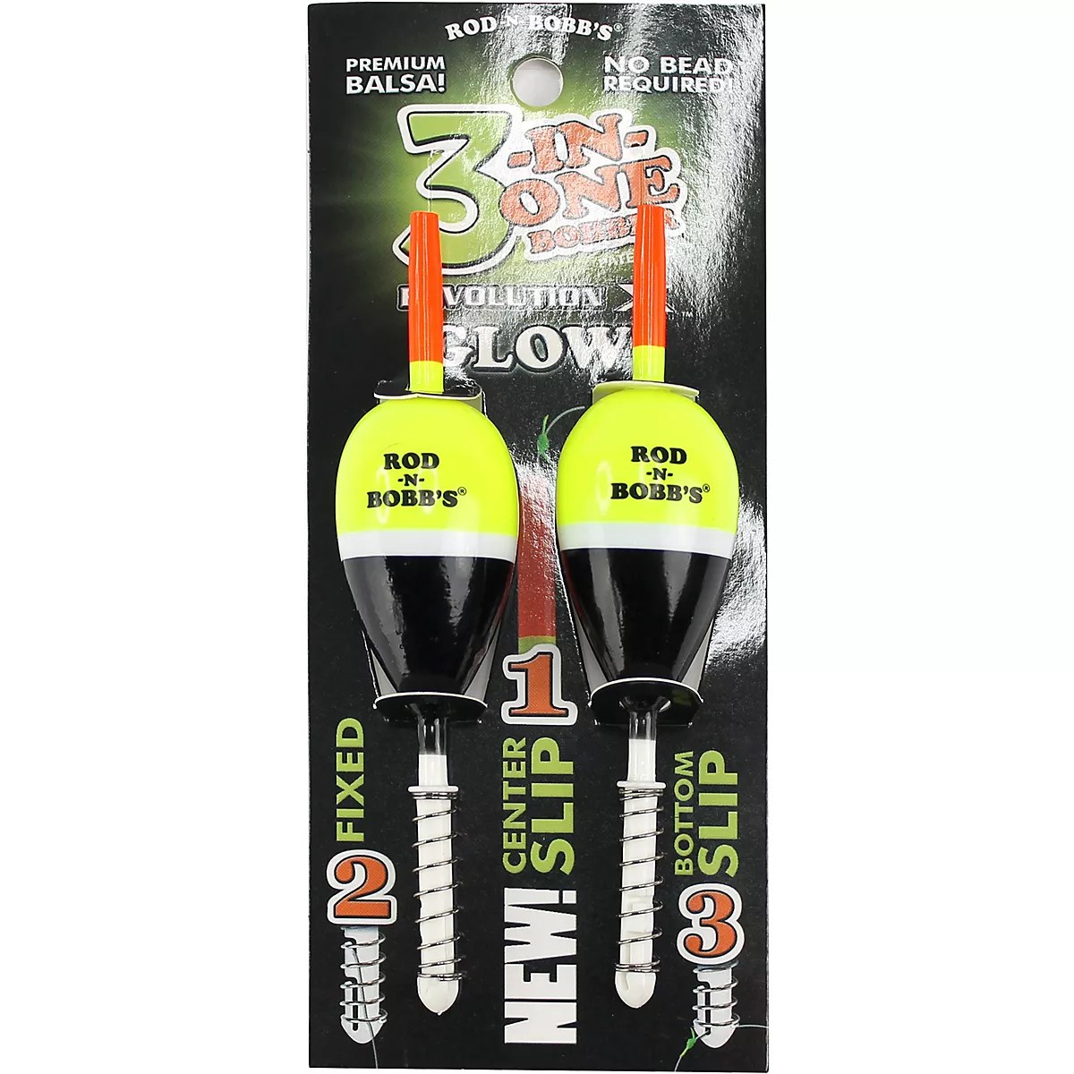 RobNBobb Revolution X 3in1 Glow 11/8 in Oval Shorty Bobbers 2Pack