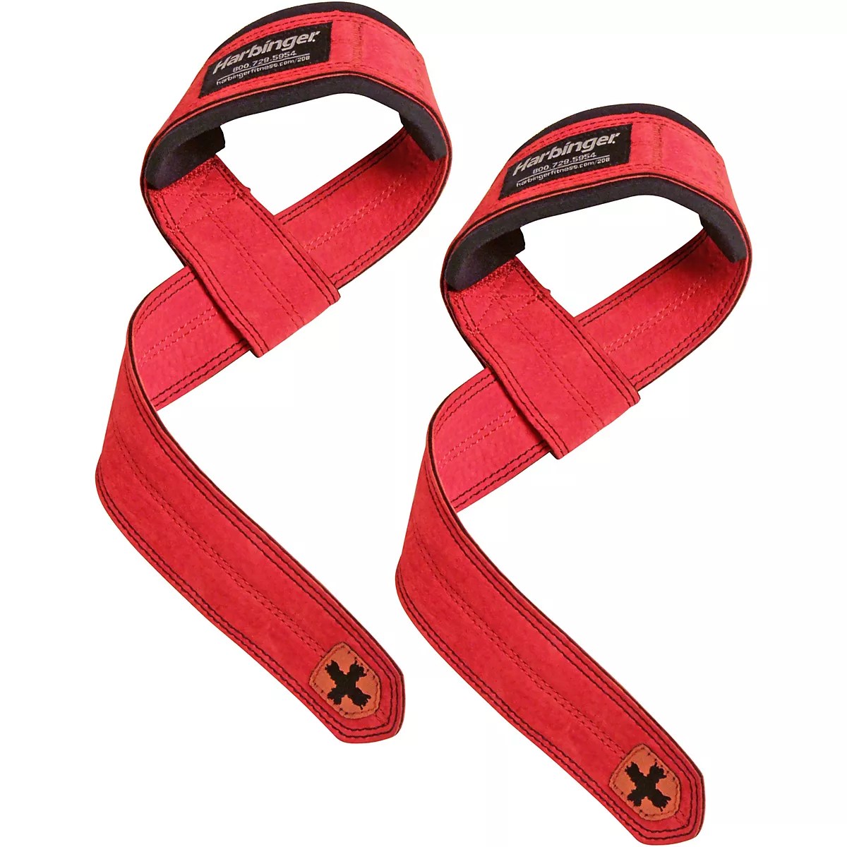 Harbinger Adults' Padded Leather Lifting Straps Academy