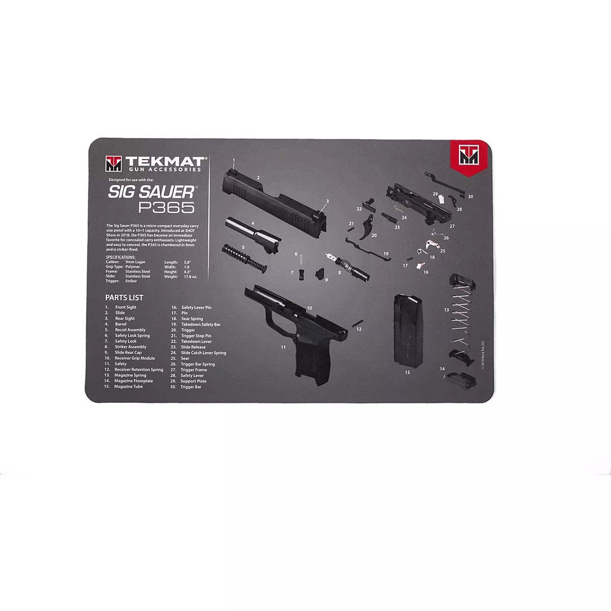TekMat SIG SAUER P365 Gun Cleaning Mat Academy