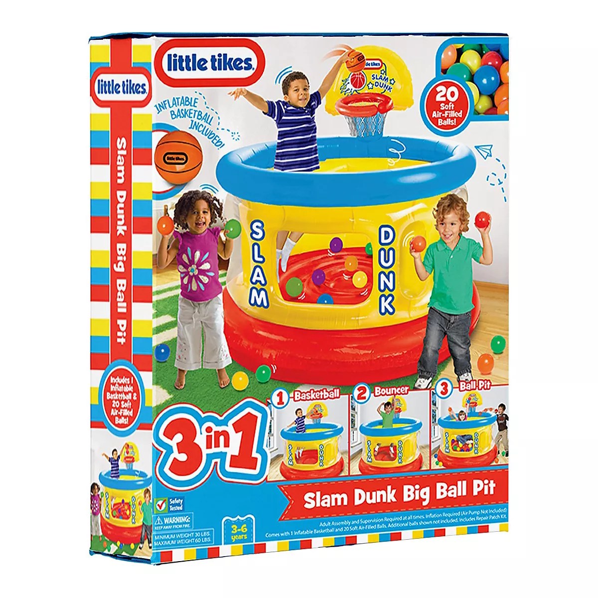 Little Tikes Slam Dunk Big Ball Pit Bounce House Academy