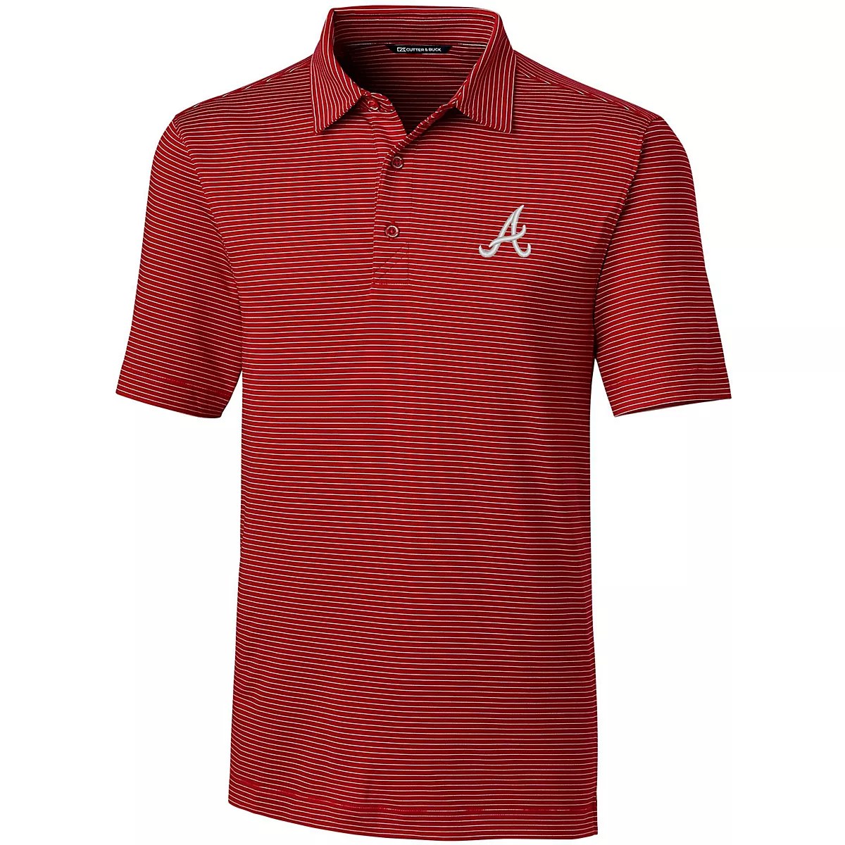 Cutter & Buck Men's Atlanta Braves Big Pencil Stripe Polo Shirt