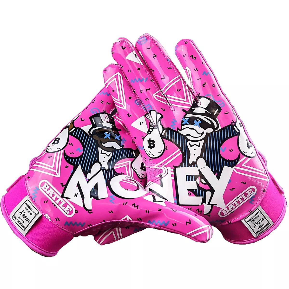 Battle Youth Money Man 2.0 Football Gloves Academy