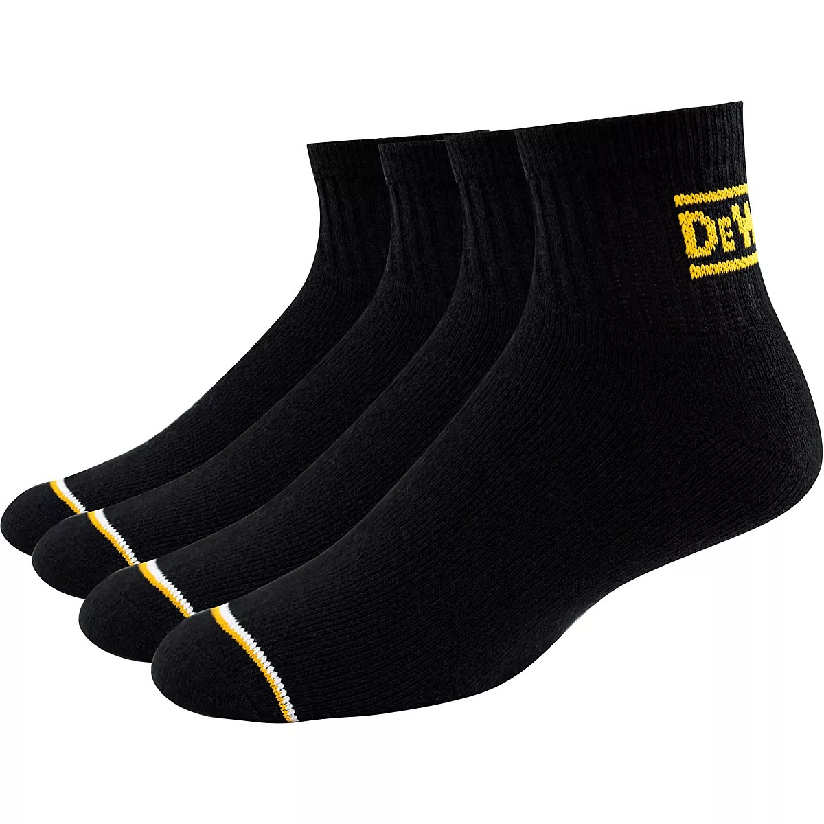 DeWALT Men's Sport Cotton Blend Quarter Socks 4 Pack Academy