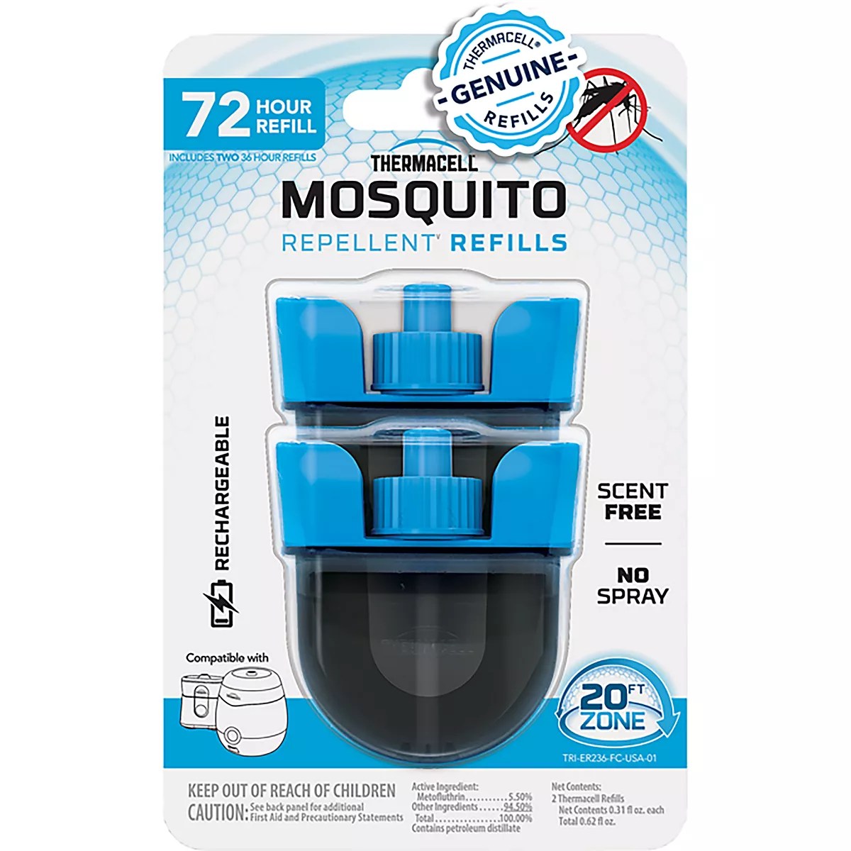 ThermaCELL Rechargeable Mosquito Repeller 36Hour Refills 2Pack Academy