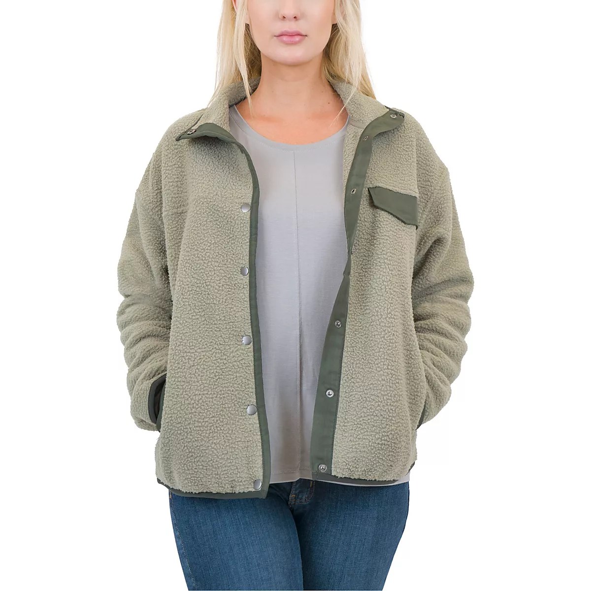 Mountain and Isles Women's Ultra Warm Sherpa Fleece Shirt Jacket Academy