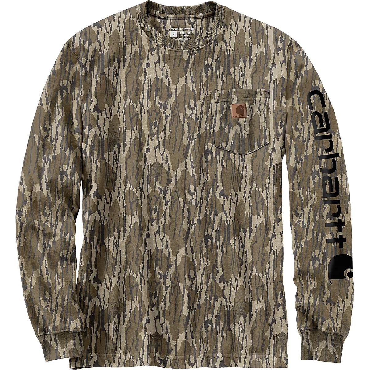 Carhartt Men's Loose Fit HW Camo Logo Long Sleeve Tshirt Academy