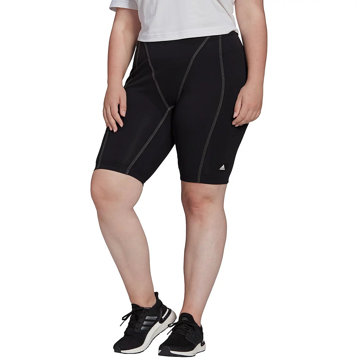adidas Women's Superher Plus Size Bike Shorts Academy