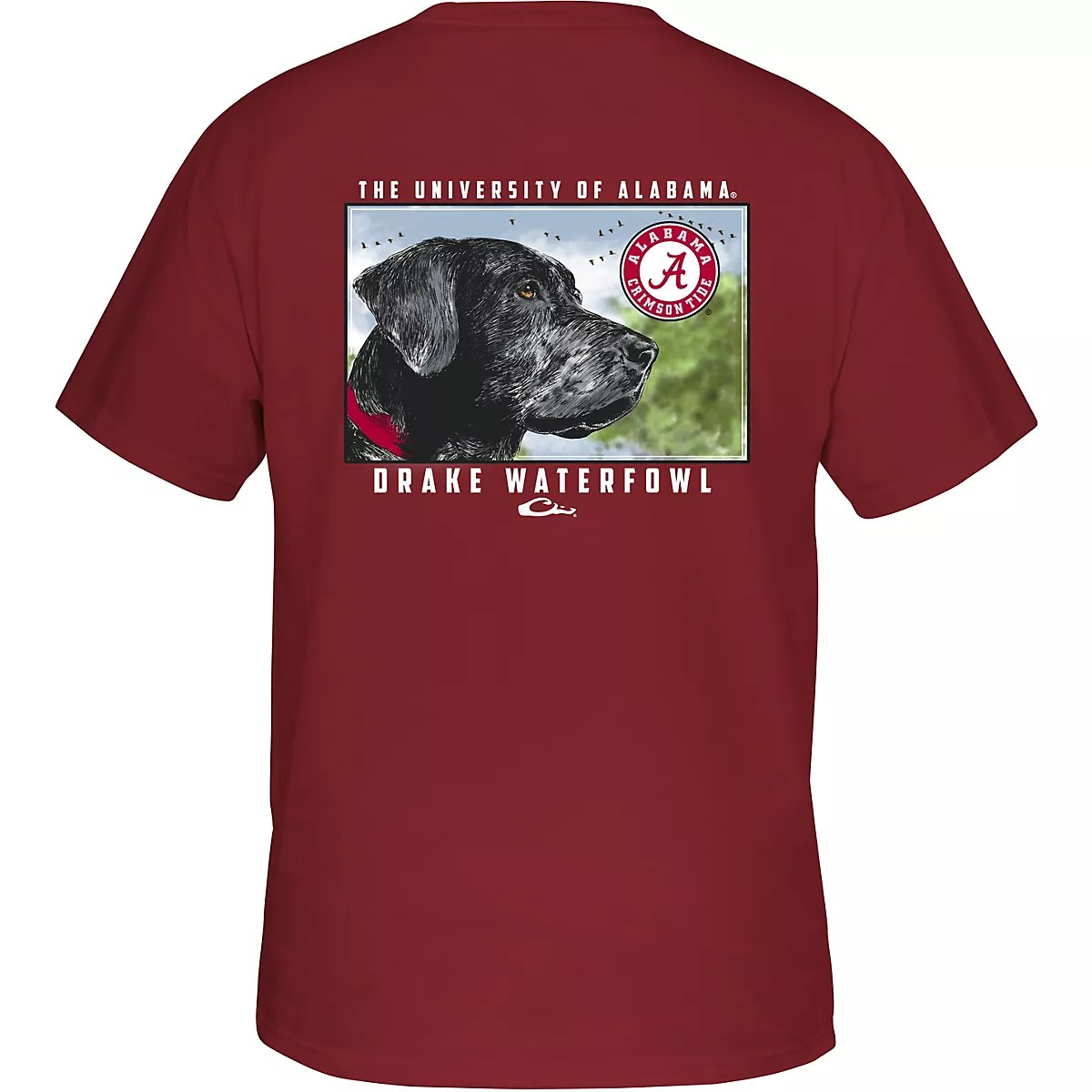 Drake Men's University of Alabama Black Lab Graphic Tshirt Academy