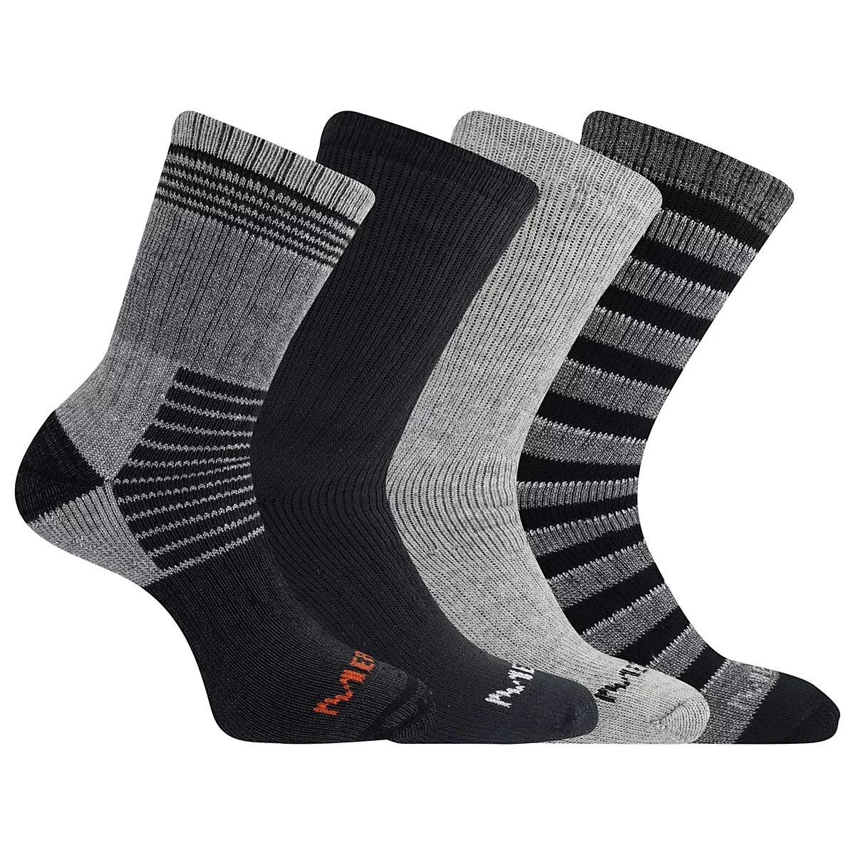 Merrell Men's Thermal Hiking Crew Socks 4 Pack Academy