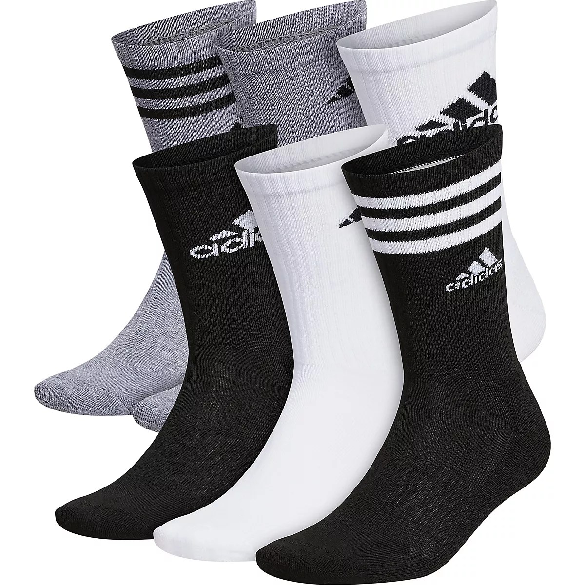 adidas Cushion Mixed Crew Socks 6 Pack Academy