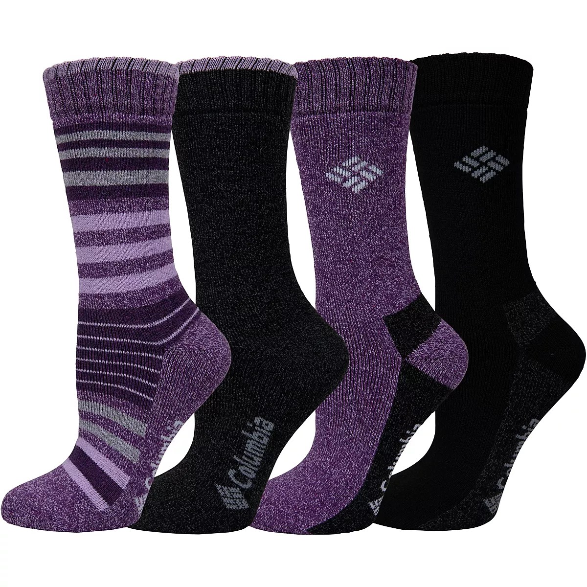 Columbia Women’s Moisture Control Stripes Crew Socks 4 Pack Academy