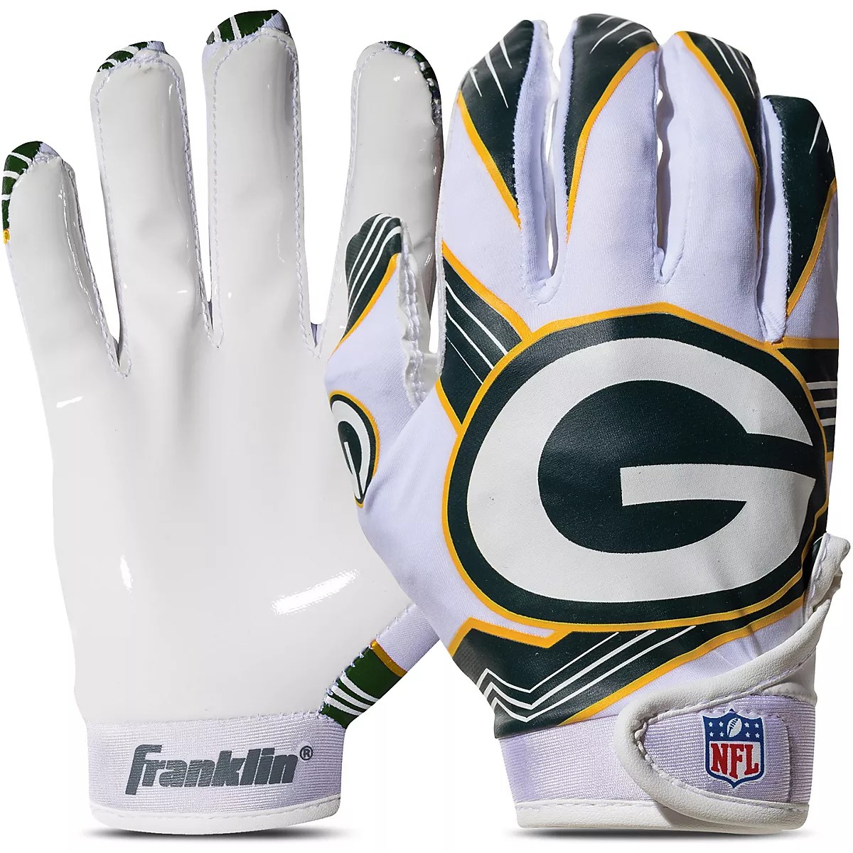 Franklin Youth Green Bay Packers NFL Football Receiver Gloves Academy
