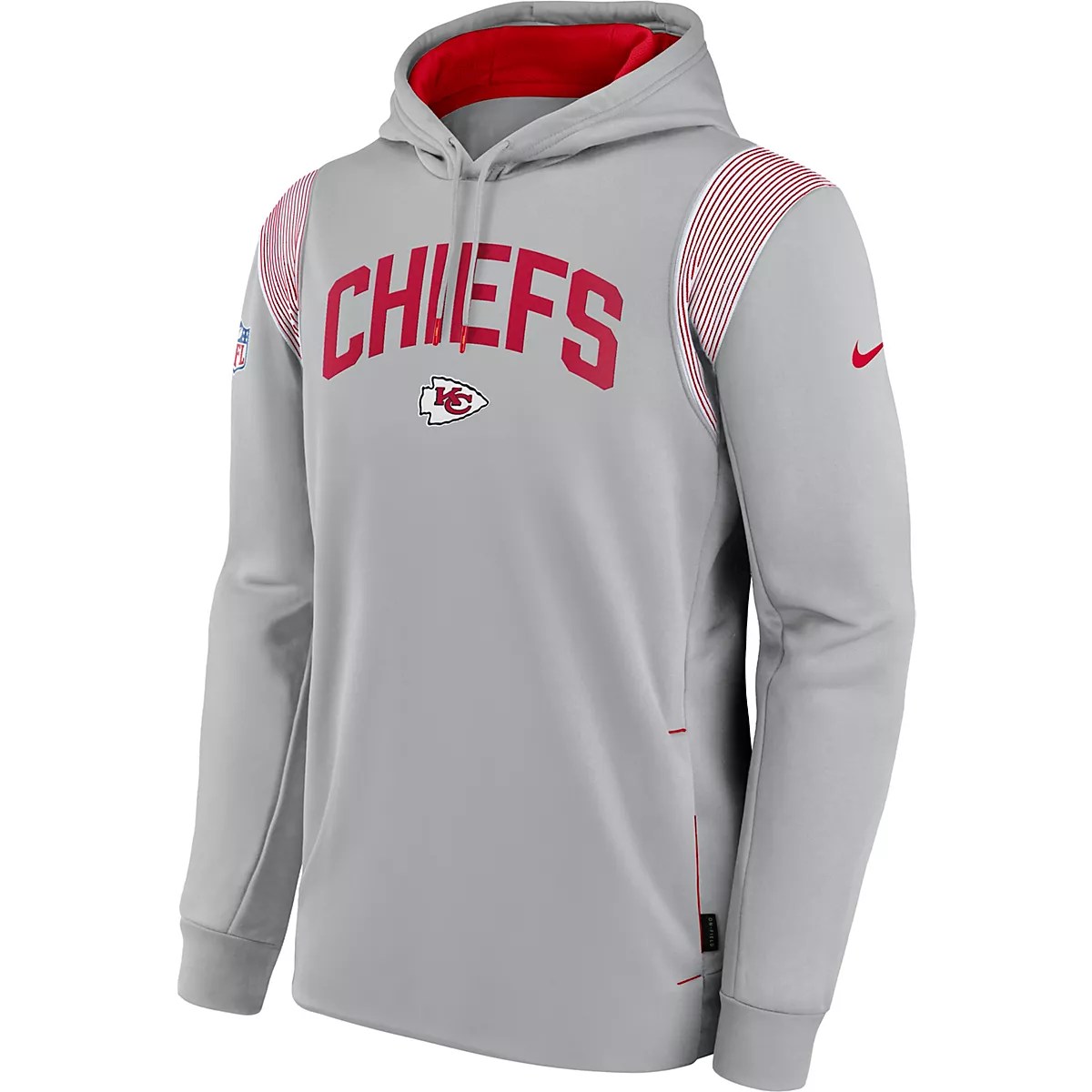 Nike Adults' Kansas City Chiefs Athletic Stack TF Pullover Hoodie Academy
