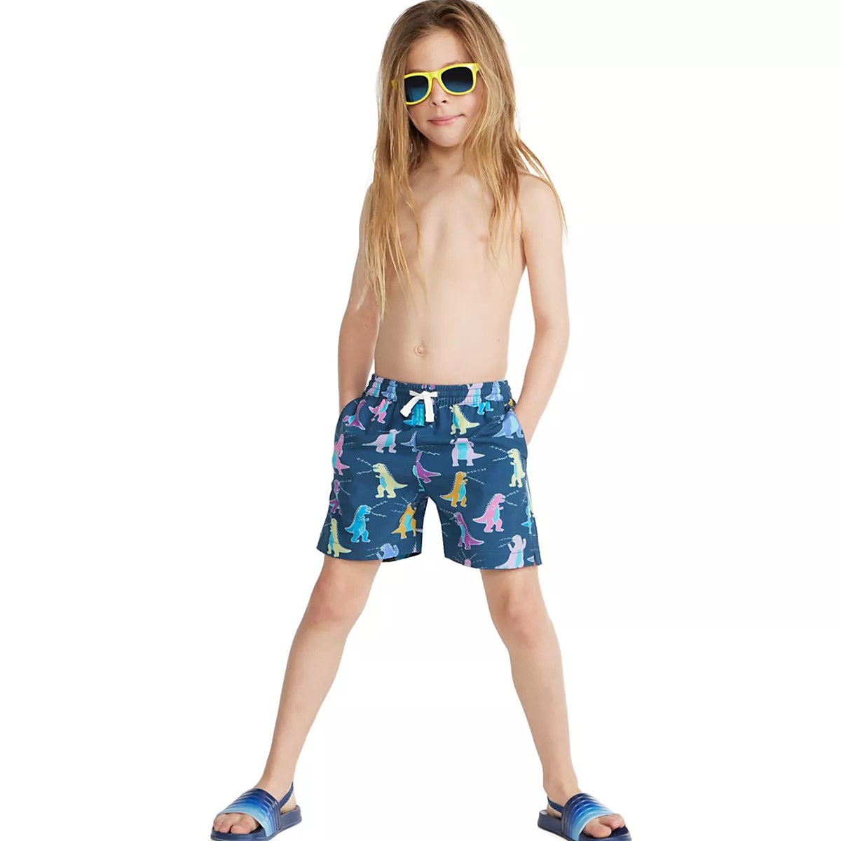 Chubbies Boys' Tyrannosaurus Reps Stretch Swim Trunks Academy