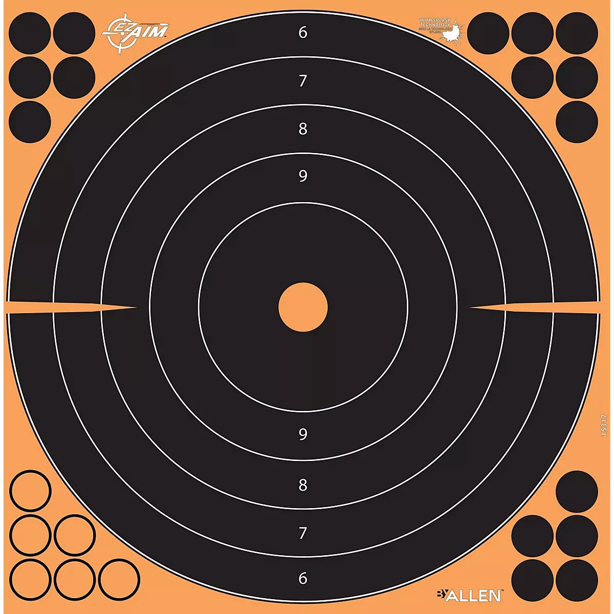 Allen Company EZ Aim Splash Reactive Adhesive Paper Bullseye Shooting