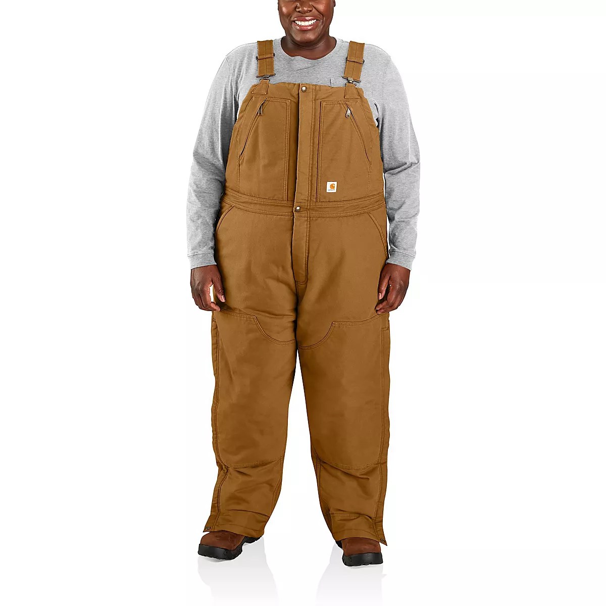 Carhartt Women's Loose Fit Washed Duck Insulated Plus Size Bib Coverall