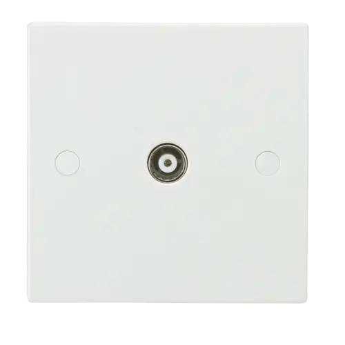 ML Knightsbridge SN0100 Square Edge Coax TV Outlet (nonisolated) in White