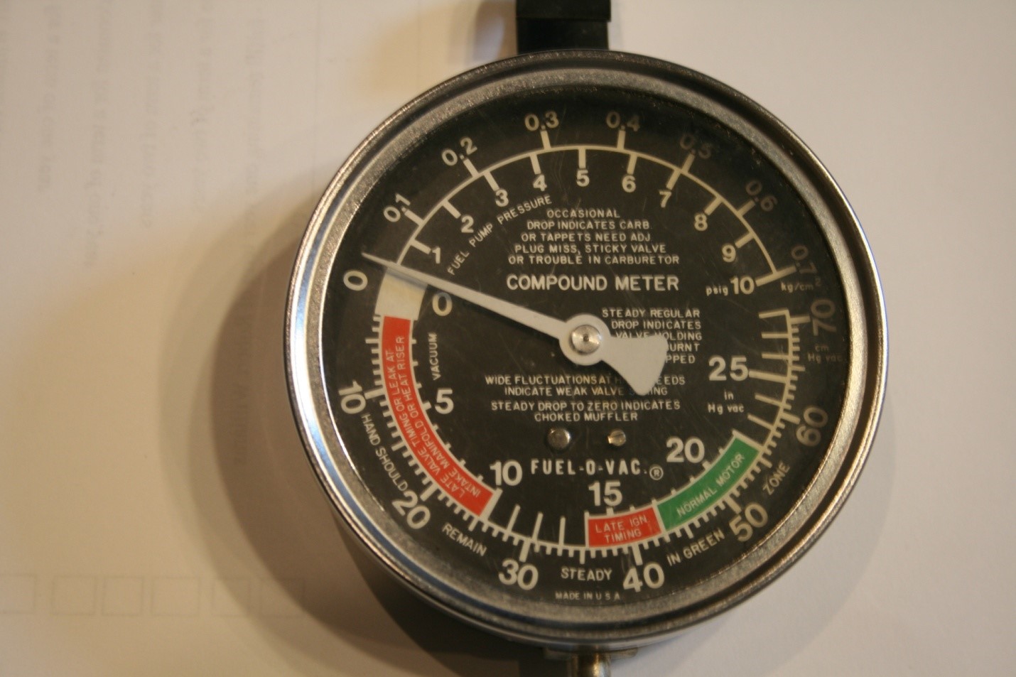 Engine Health Vacuum Gauge ACBS Antique Boats