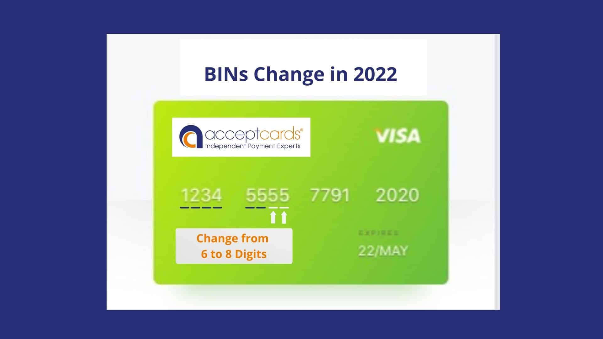 Bank Identification Number (BIN) are changing Accept Cards