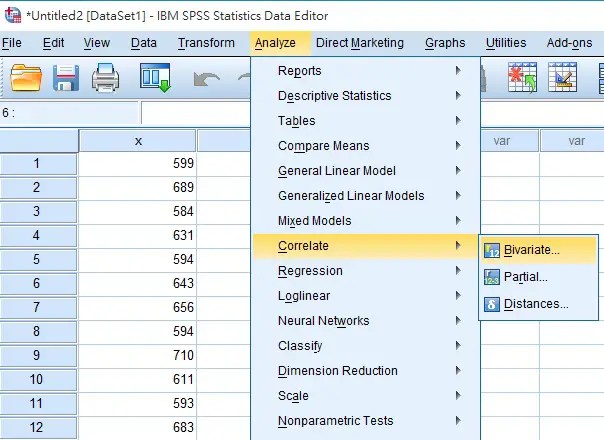 SPSS Excel Covariance, Correlation, Least Squares Method
