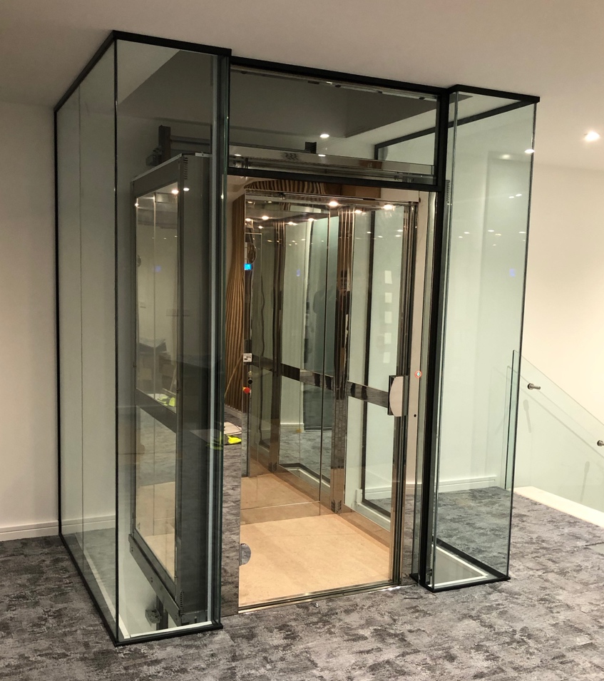 Sovereign House Glass lift in premium Cat A offices in Basildon, Essex