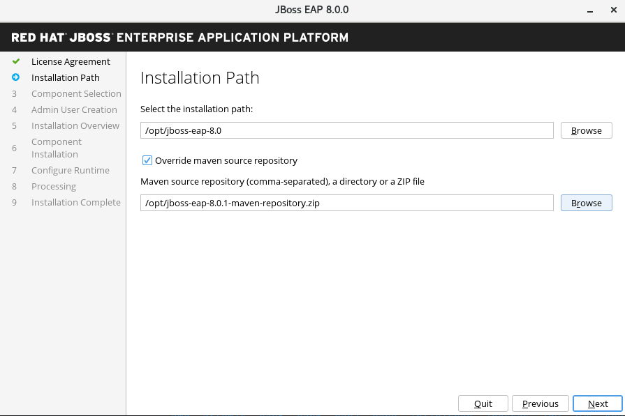 How to install JBoss EAP 8 offline with GUI installer Red Hat