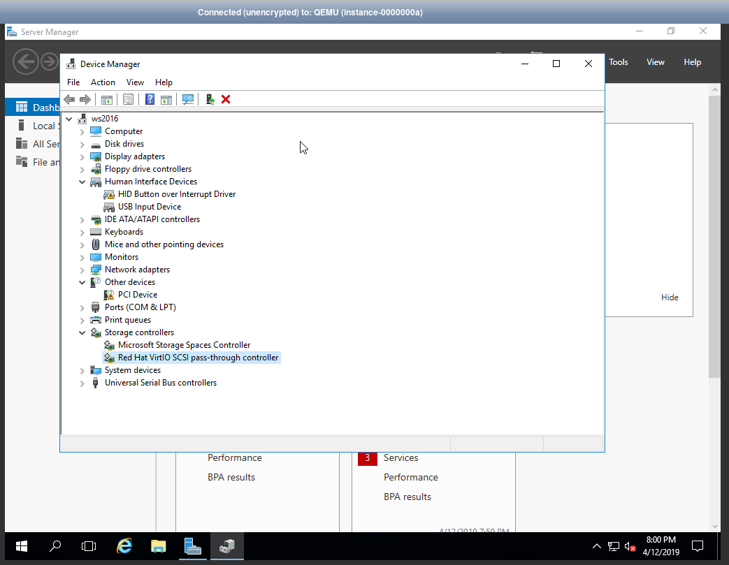 How to run a Microsoft Windows virtual machine with the virtioscsi passthrough driver in Red